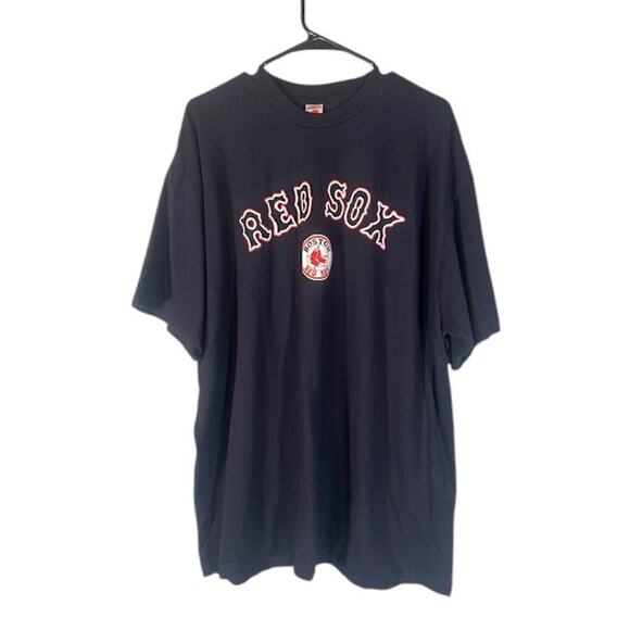 Hautes Navy Blue Red Sox Boston Baseball Short Sleeve T-shirt Men Sz 2XL - Picture 1 of 6